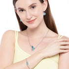 Ocean Blue Crystal Necklace Earring Bracelet Set