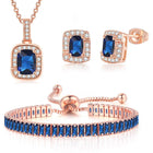 Rose Gold Plated CZ Crystal Pendant Set