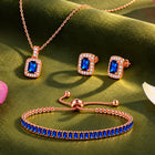 Rose Gold Plated CZ Crystal Pendant Set