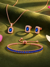 Rose Gold Plated CZ Crystal Pendant Set
