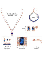 Rose Gold Plated CZ Crystal Pendant Set