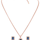 Rose Gold Plated CZ Crystal Pendant Set
