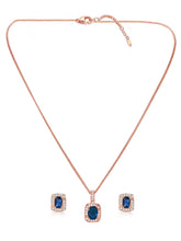 Rose Gold Plated CZ Crystal Pendant Set