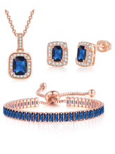 Rose Gold Plated CZ Crystal Pendant Set
