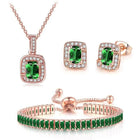 Sparkling Crystal & CZ Necklace Set