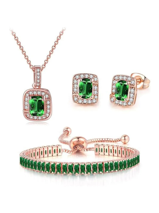 Sparkling Crystal & CZ Necklace Set