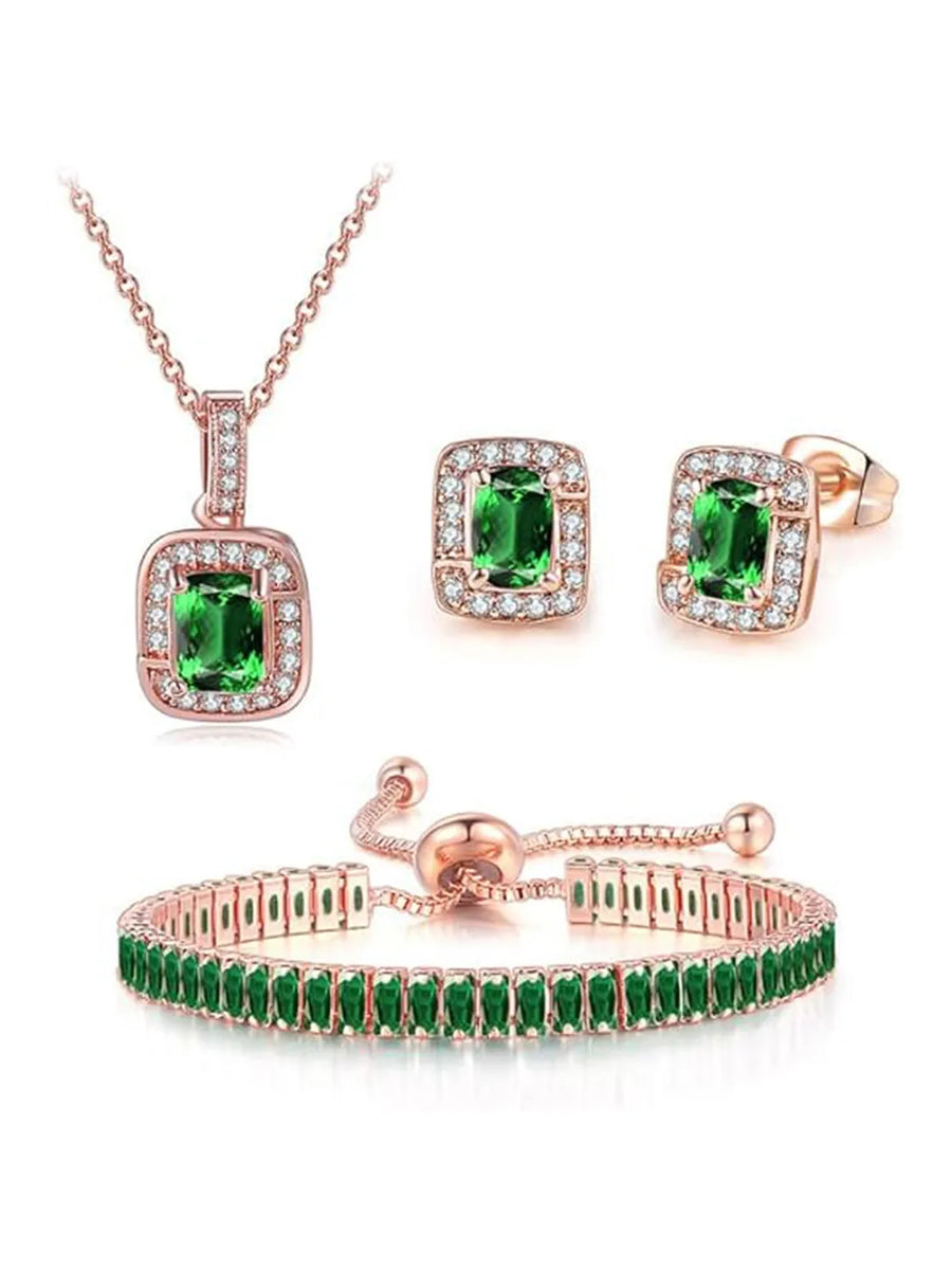 Sparkling Crystal & CZ Necklace Set