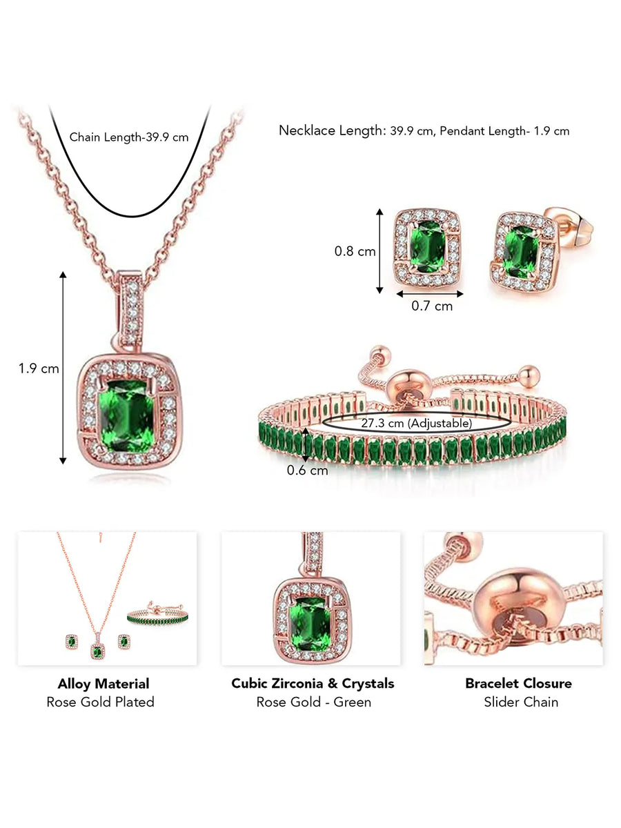 Sparkling Crystal & CZ Necklace Set