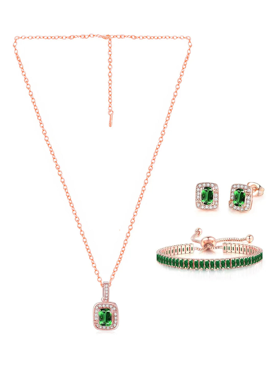 Sparkling Crystal & CZ Necklace Set