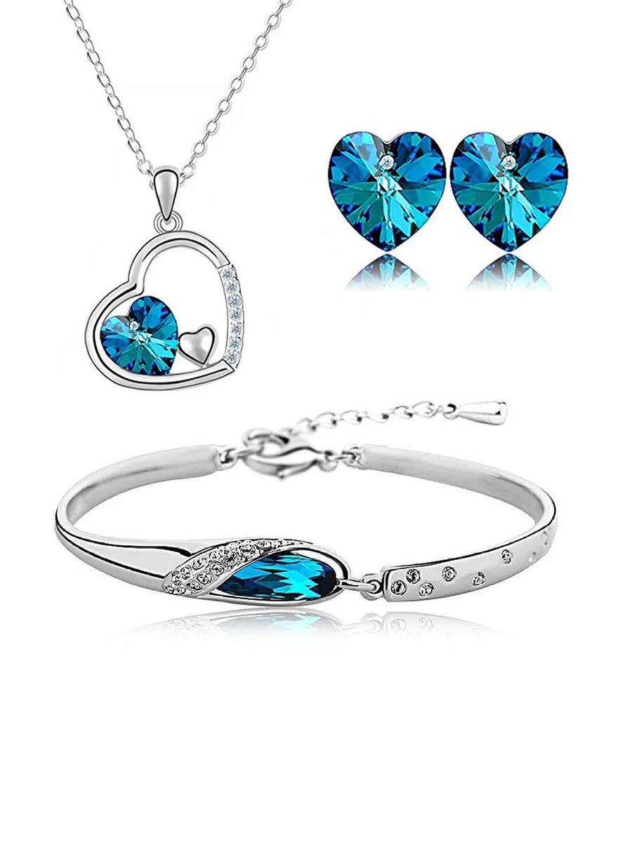 Peora AD Pendant Set & Bracelet - Elegant Matching Jewellery Set
