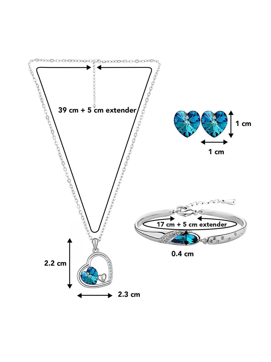 Peora AD Pendant Set & Bracelet - Elegant Matching Jewellery Set
