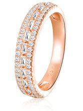 Peora Trio Row Rose Gold 925 Sterling Silver Ring