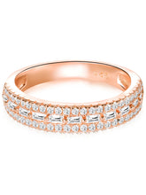 Peora Trio Row Rose Gold 925 Sterling Silver Ring