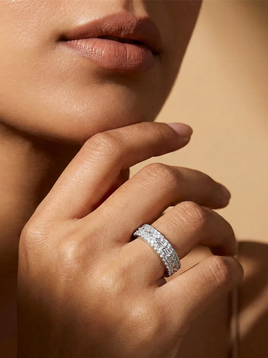 Peora Trio Row 925 Sterling Silver Ring