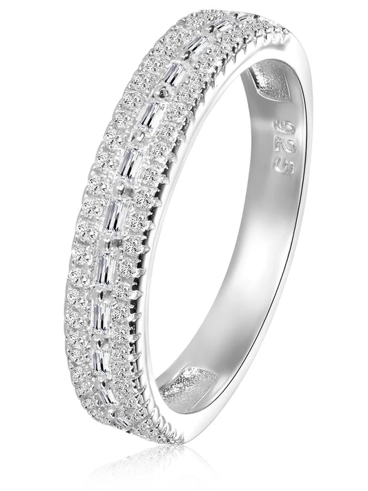 Peora Trio Row 925 Sterling Silver Ring