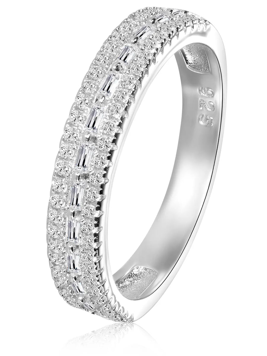 Peora Trio Row 925 Sterling Silver Ring