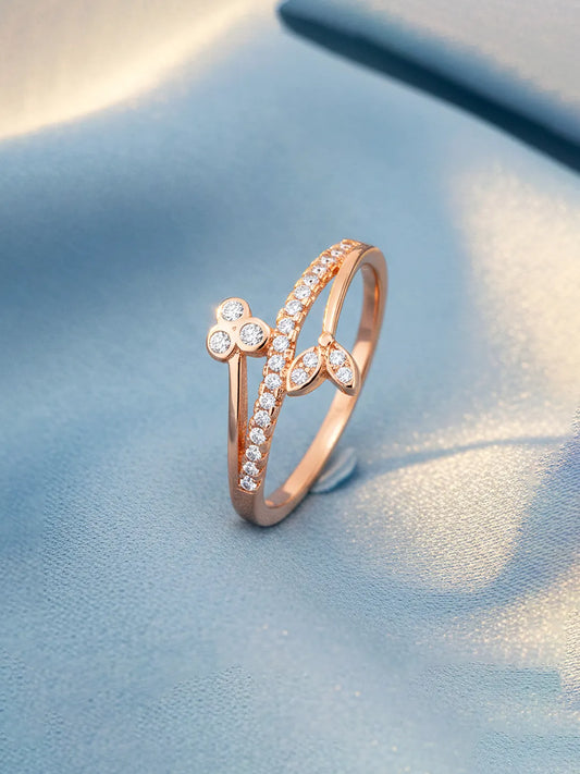 Petal 925 Sterling Silver Rose Gold Ring