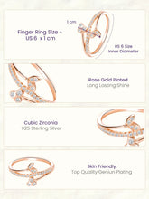 Petal 925 Sterling Silver Rose Gold Ring