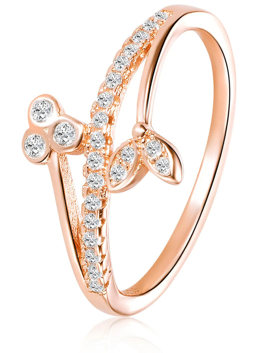 Petal 925 Sterling Silver Rose Gold Ring