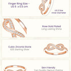 Peora Forever Rose Gold 925 Sterling Silver Ring