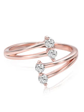 Graceful Rose Gold 925 CZ Curve Ring