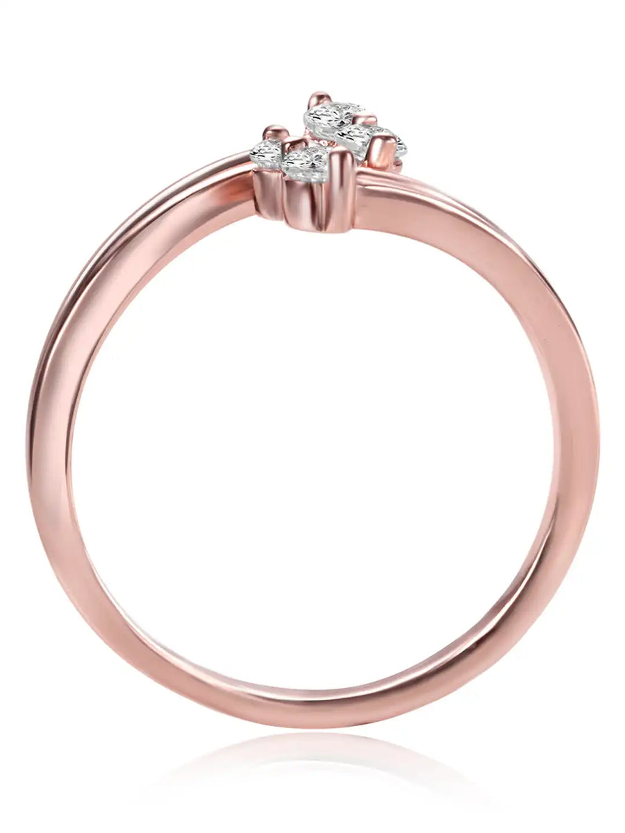 Graceful Rose Gold 925 CZ Curve Ring