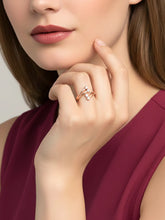 Graceful Rose Gold 925 CZ Curve Ring