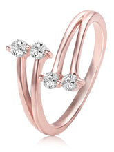 Graceful Rose Gold 925 CZ Curve Ring