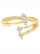 Graceful Gold-Plated 925 CZ Curve Ring
