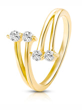 Graceful Gold-Plated 925 CZ Curve Ring