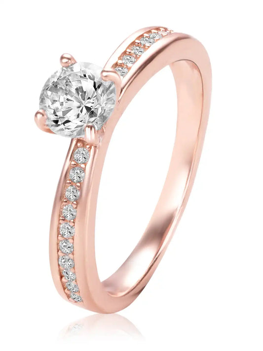 Classic Rose Gold 925 CZ Promise Ring
