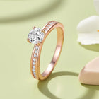 925 Silver CZ Classic Solitaire Ring - Rose Gold