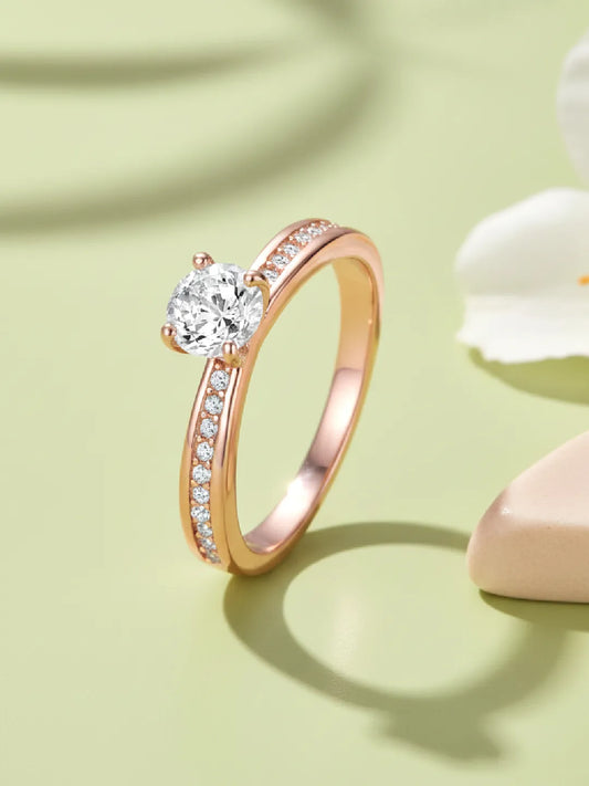 Classic Rose Gold 925 CZ Promise Ring