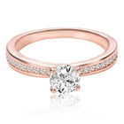 925 Silver CZ Classic Solitaire Ring - Rose Gold