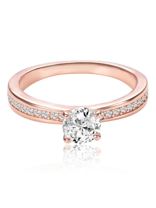 Classic Rose Gold 925 CZ Promise Ring
