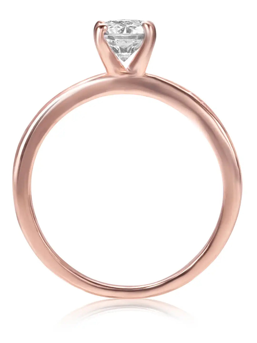 Classic Rose Gold 925 CZ Promise Ring