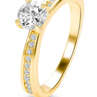 925 Silver CZ Classic Solitaire Ring - Gold