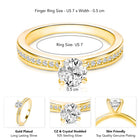 925 Silver CZ Classic Solitaire Ring - Gold
