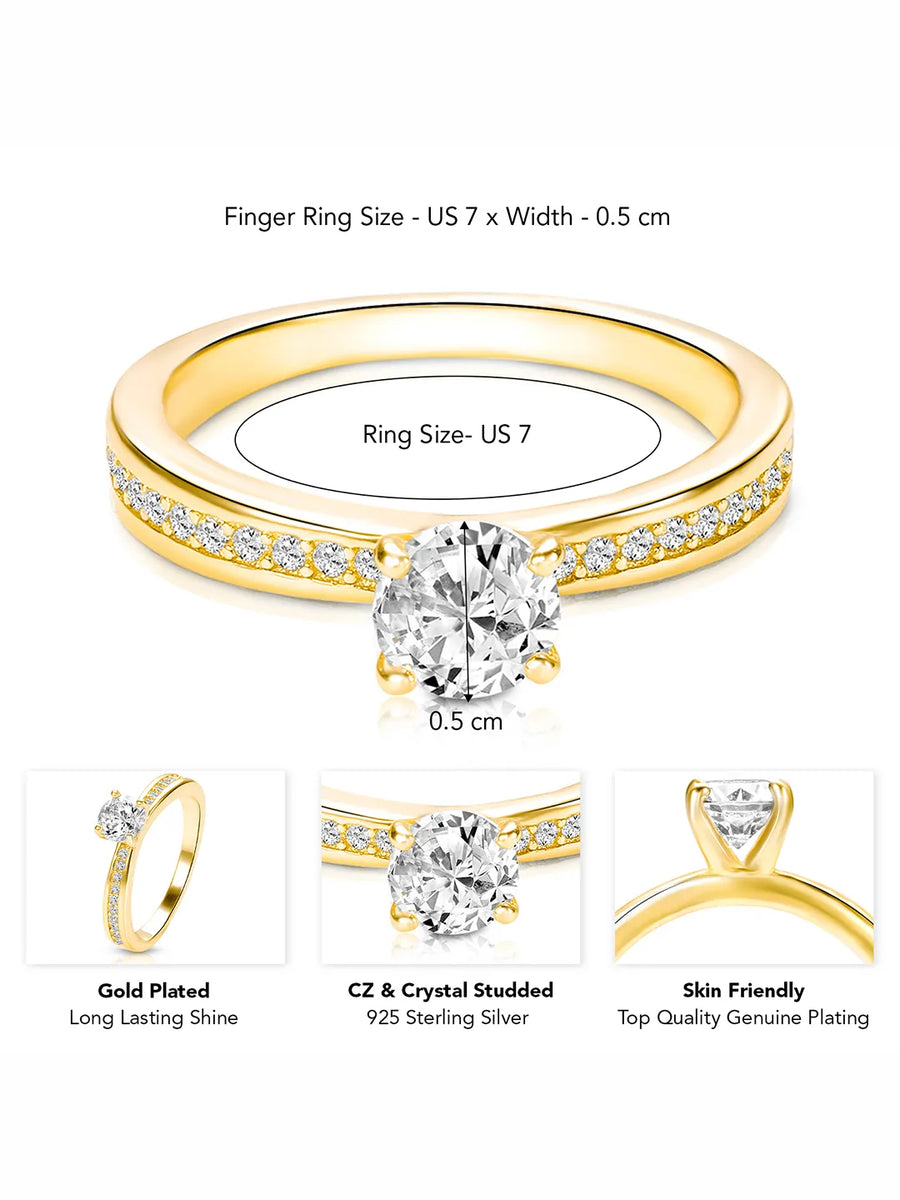 Classic Gold-Plated 925 CZ Promise Ring