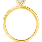 925 Silver CZ Classic Solitaire Ring - Gold