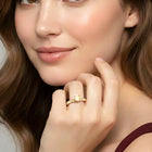 925 Silver CZ Classic Solitaire Ring - Gold