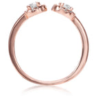 Elegant Rose Gold 925 CZ Twin Halo Ring
