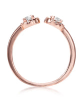 Elegant Rose Gold 925 CZ Twin Halo Ring