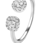 Elegant Silver-Plated 925 CZ Twin Halo Ring