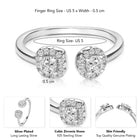 Elegant Silver-Plated 925 CZ Twin Halo Ring