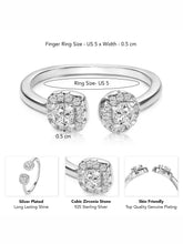 Elegant Silver-Plated 925 CZ Twin Halo Ring