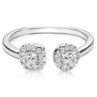 Elegant Silver-Plated 925 CZ Twin Halo Ring