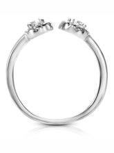 Elegant Silver-Plated 925 CZ Twin Halo Ring