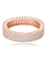 Dazzling Rose Gold 925 Silver CZ Band Ring