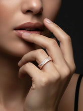 Dazzling Rose Gold 925 Silver CZ Band Ring